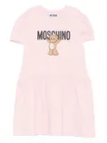 Moschino Kids teddy-print cotton dress - Pink
