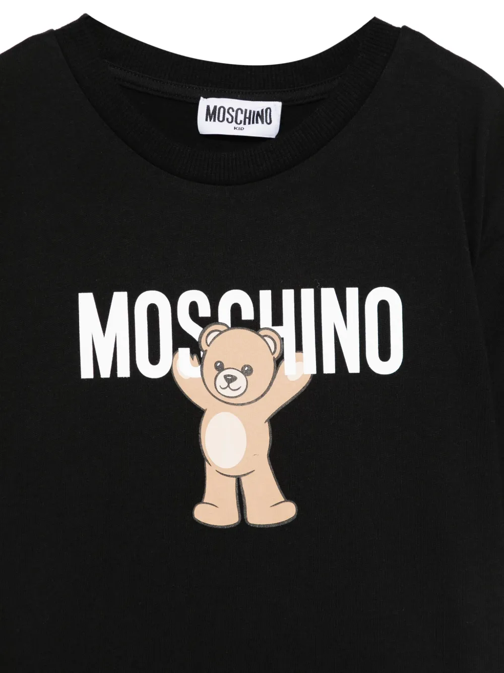 Moschino Kids logo-print cotton T-shirt Zwart