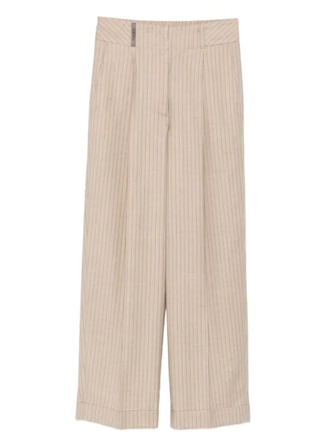 Peserico pinstripe pleated cropped trousers