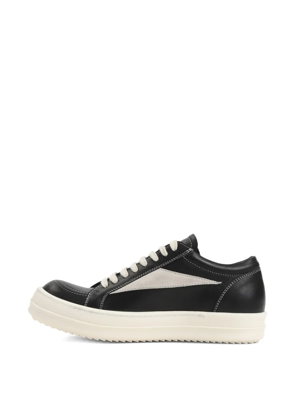 Rick Owens leather panelled sneakers Black