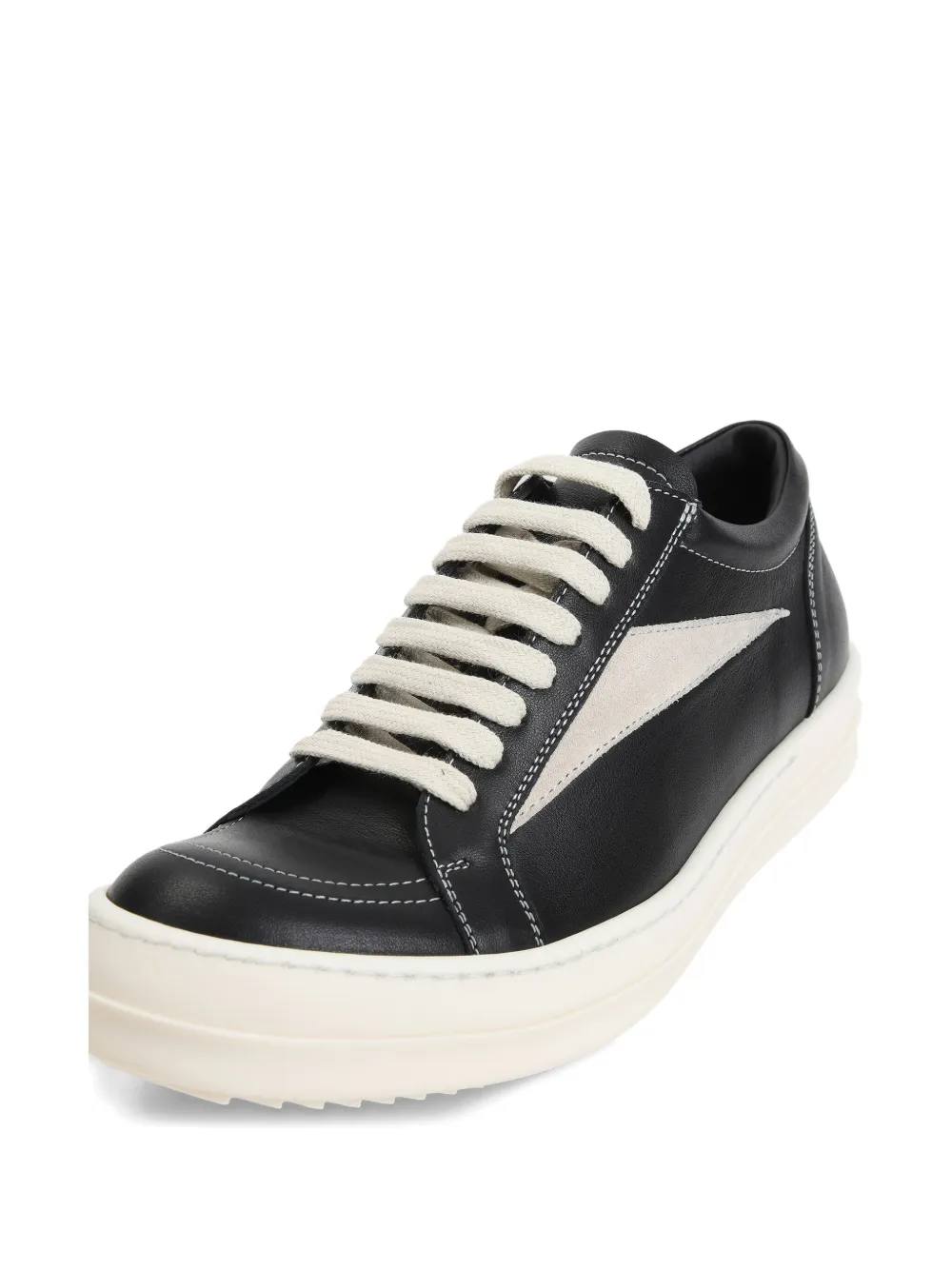 Rick Owens leather panelled sneakers Black