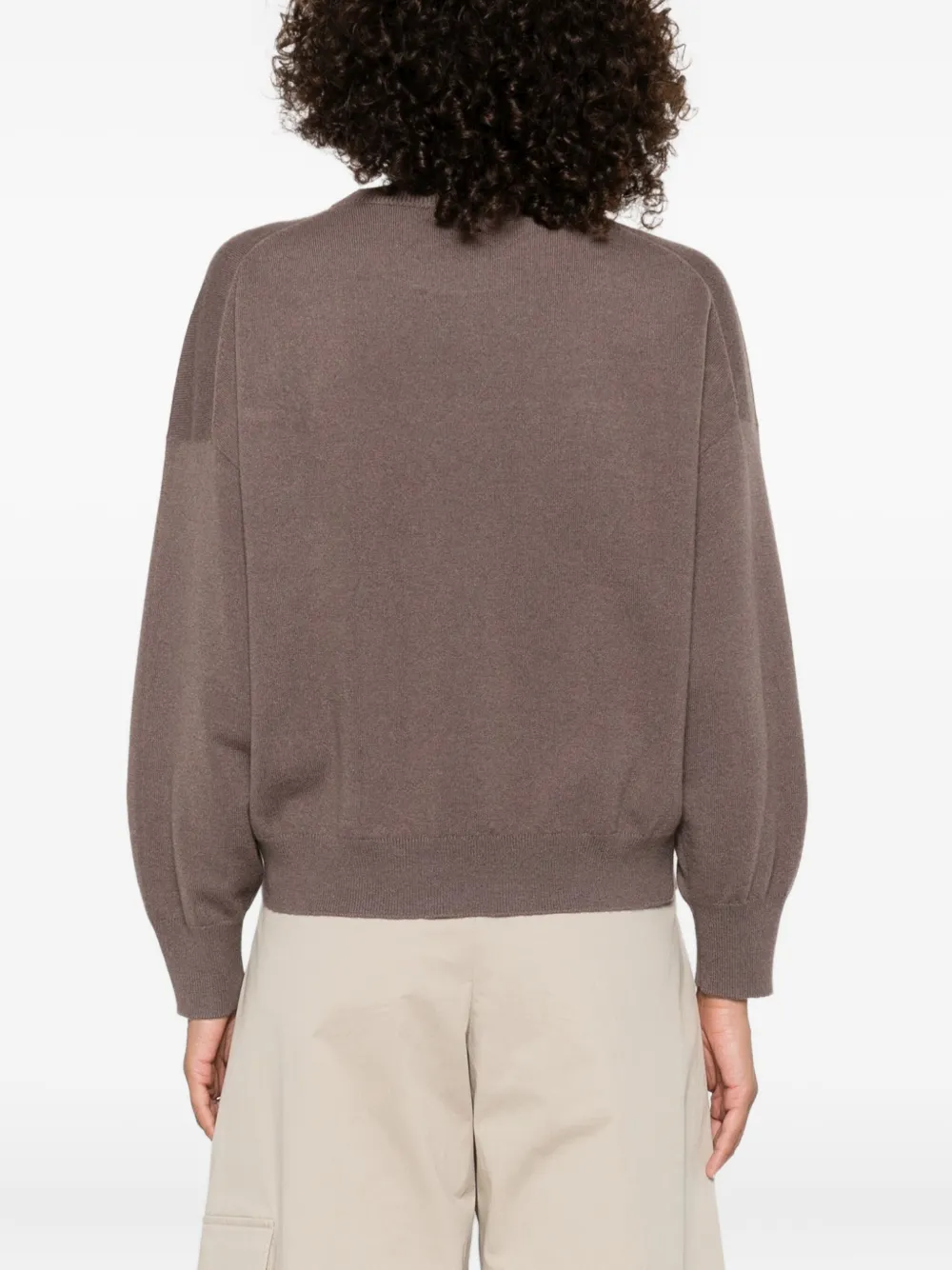 Brunello Cucinelli panelled crew-neck sweater Bruin