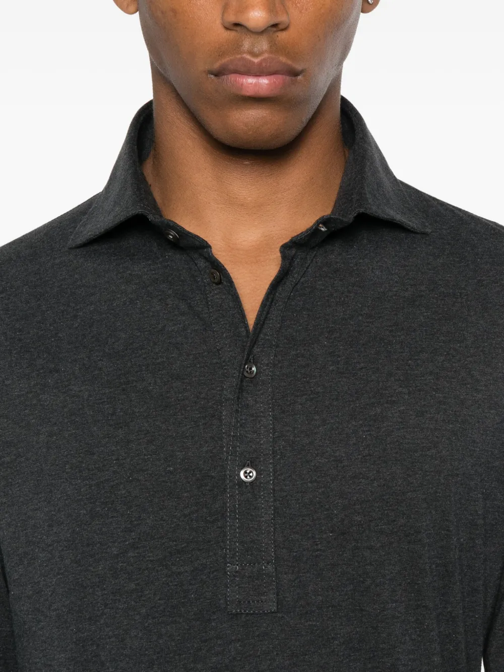 Brunello Cucinelli long-sleeve polo shirt Grijs