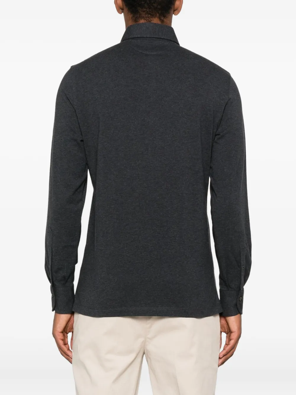 Brunello Cucinelli long-sleeve polo shirt Grijs