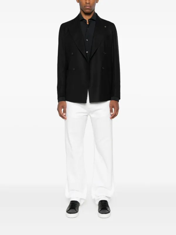 スーツ TAGLIATORE Double-breasted cotton-blend blazer Tagliatore double-breasted Blazer | Black | FARFETCH