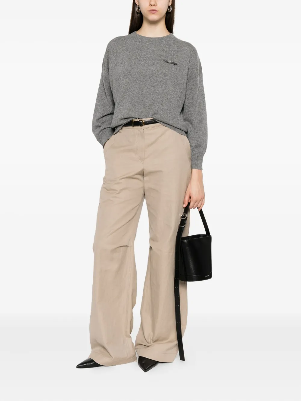 Brunello Cucinelli detailed crew-neck sweater | Knitted Sweaters | Image 2