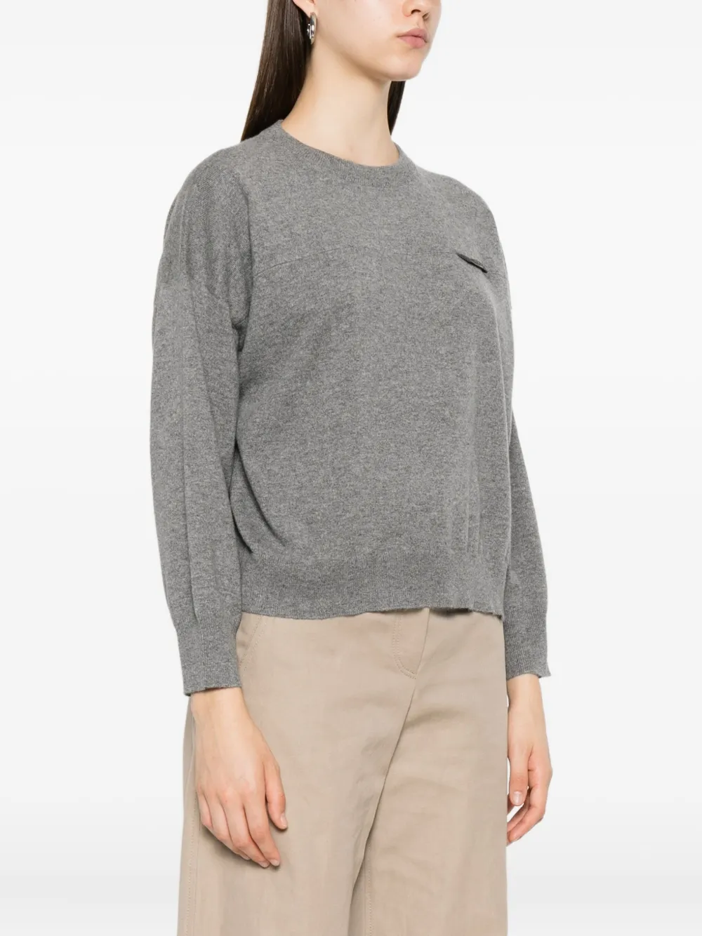 Brunello Cucinelli Trui met ronde hals Grijs