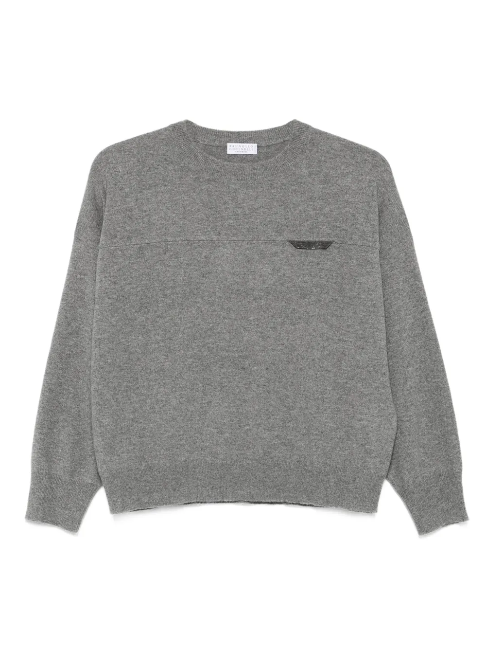 Brunello Cucinelli detailed crew-neck sweater Grijs
