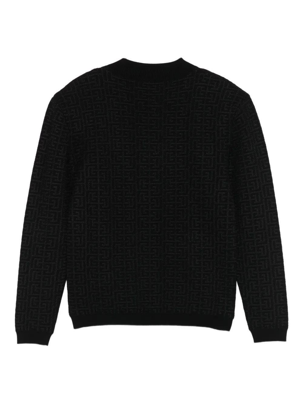 Balmain Kids monogram-pattern sweater Zwart