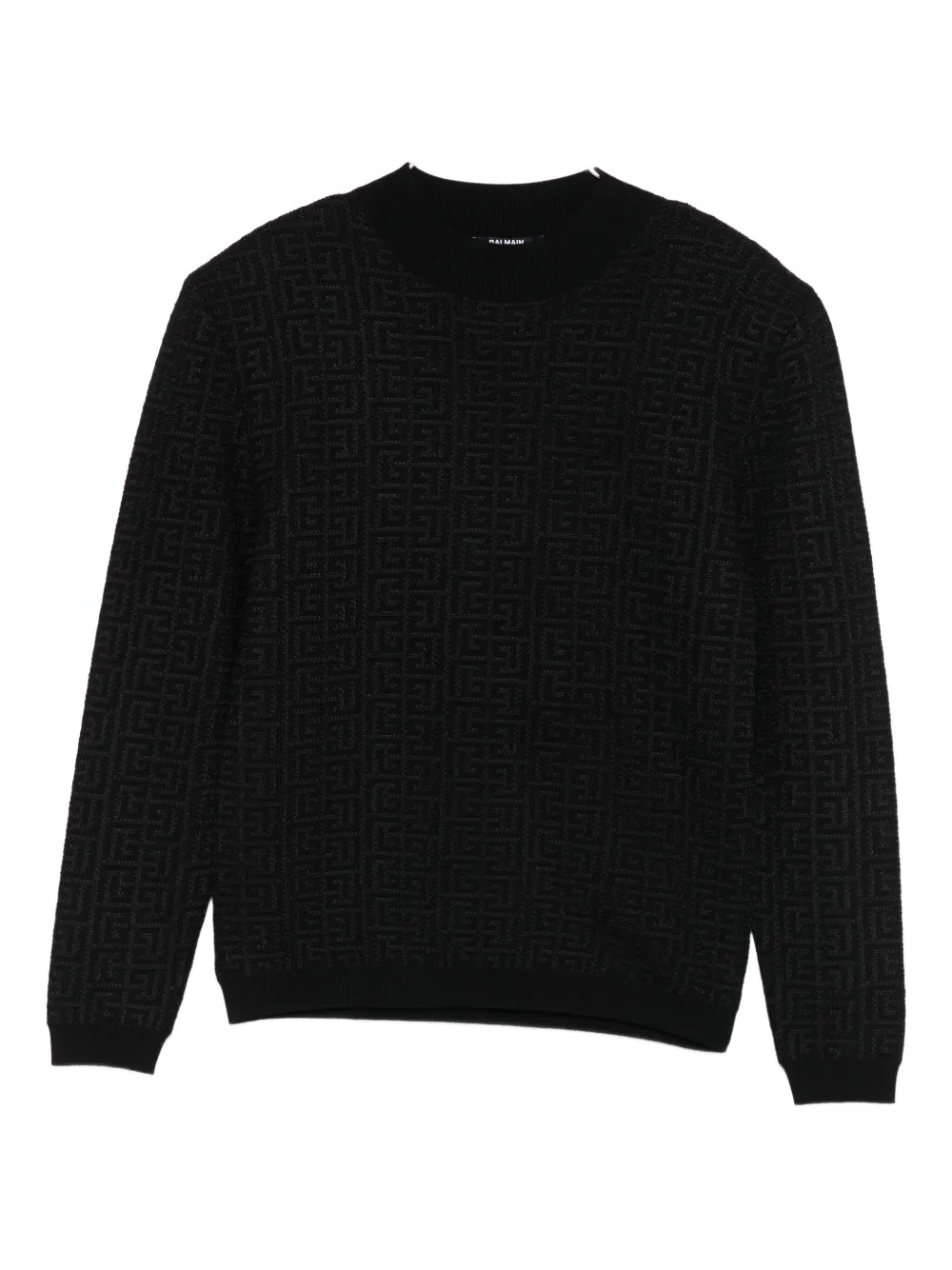 Balmain Kids monogram-pattern sweater Zwart