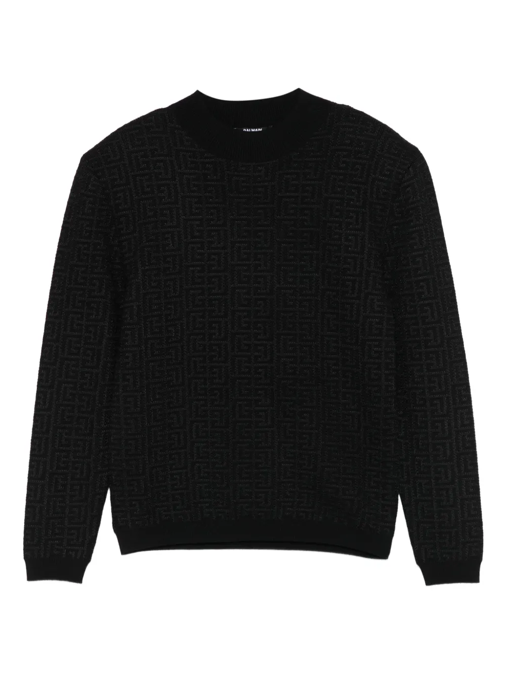 Balmain Kids monogram-pattern sweater Zwart