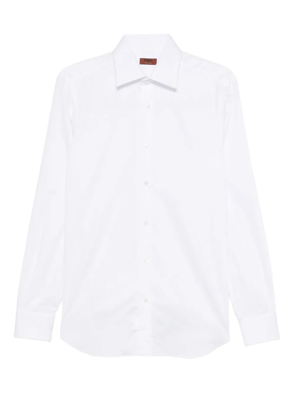 Barba long-sleeve cotton shirt Wit