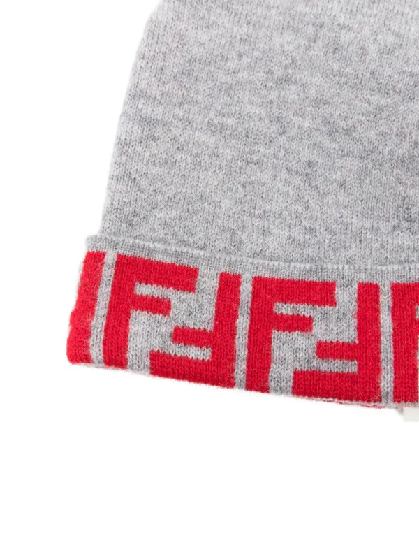 Fendi Kids ズッカパターン ビーニー | グレー | FARFETCH JP