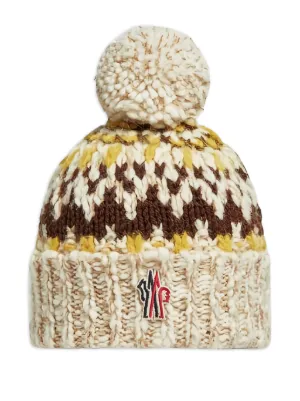 Moncler Enfant ロゴパッチ ビーニー | ニュートラル | FARFETCH JP
