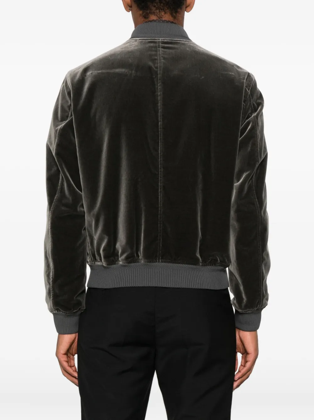 TOM FORD Fluwelen bomberjack met rits Grijs
