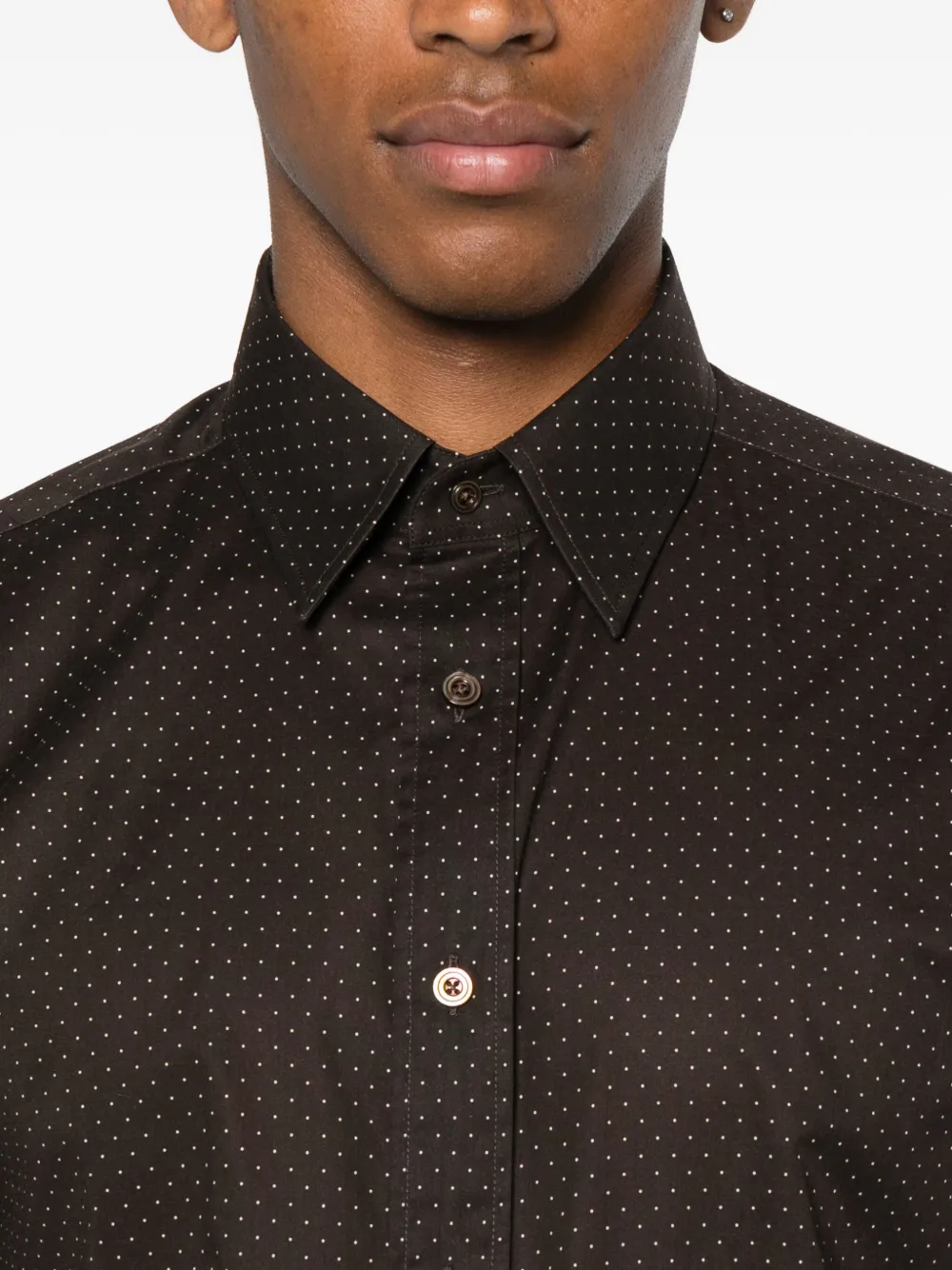 TOM FORD polka-dot cotton shirt Bruin