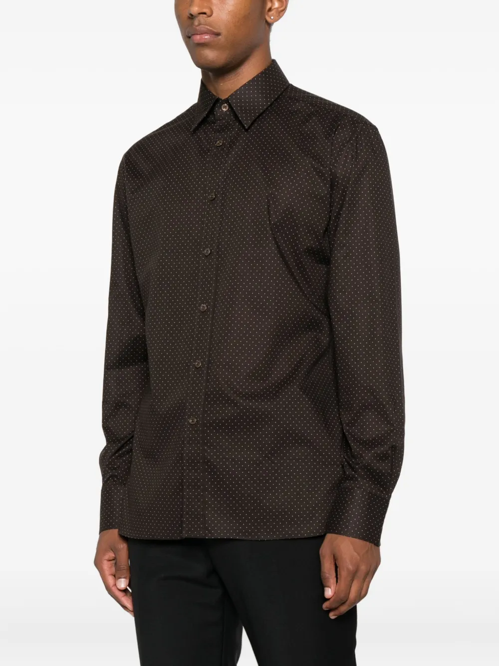 TOM FORD Overhemd met stippen Bruin