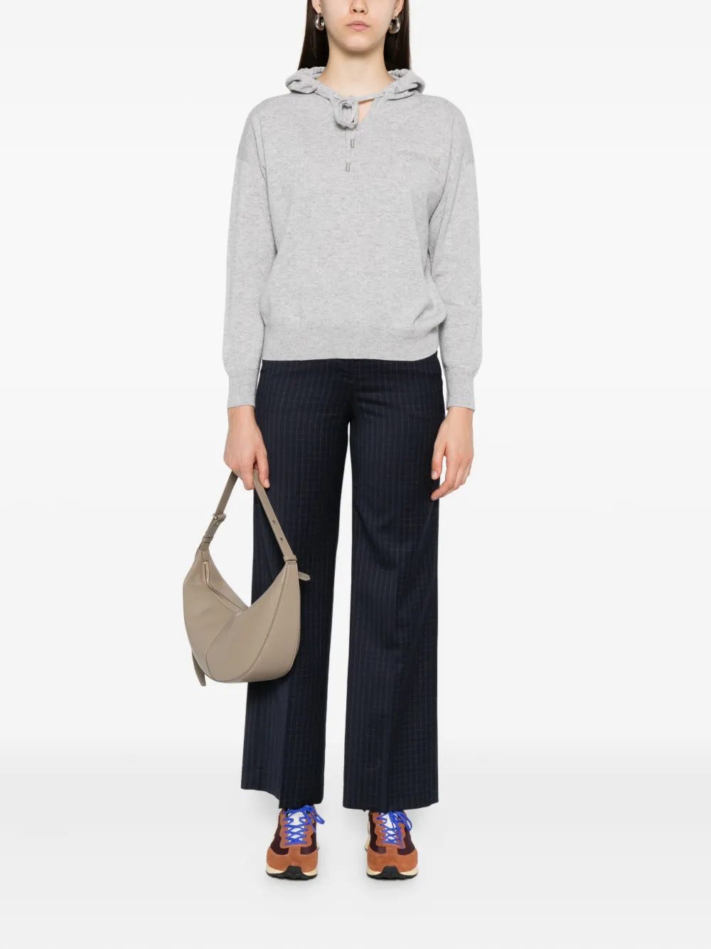 Peserico pinstripe wool trousers Blauw