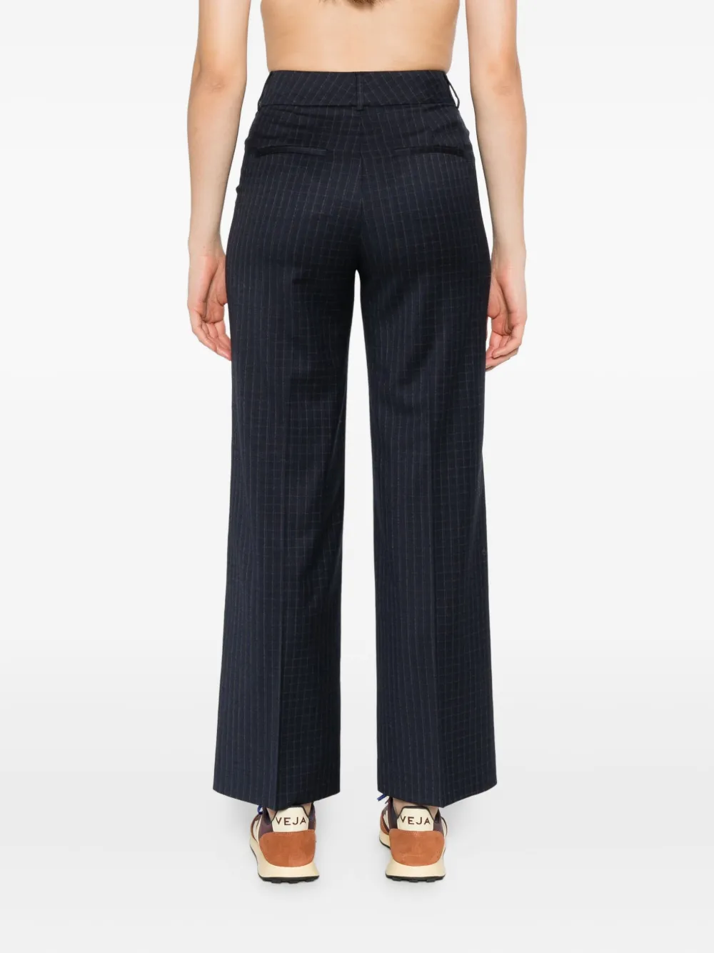 Peserico pinstripe wool trousers Blauw