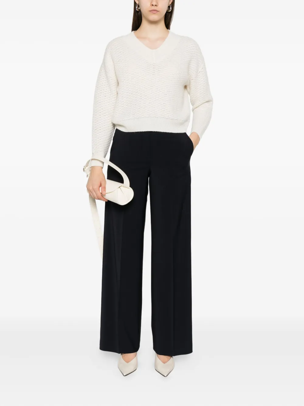 Peserico High waist broek - Blauw