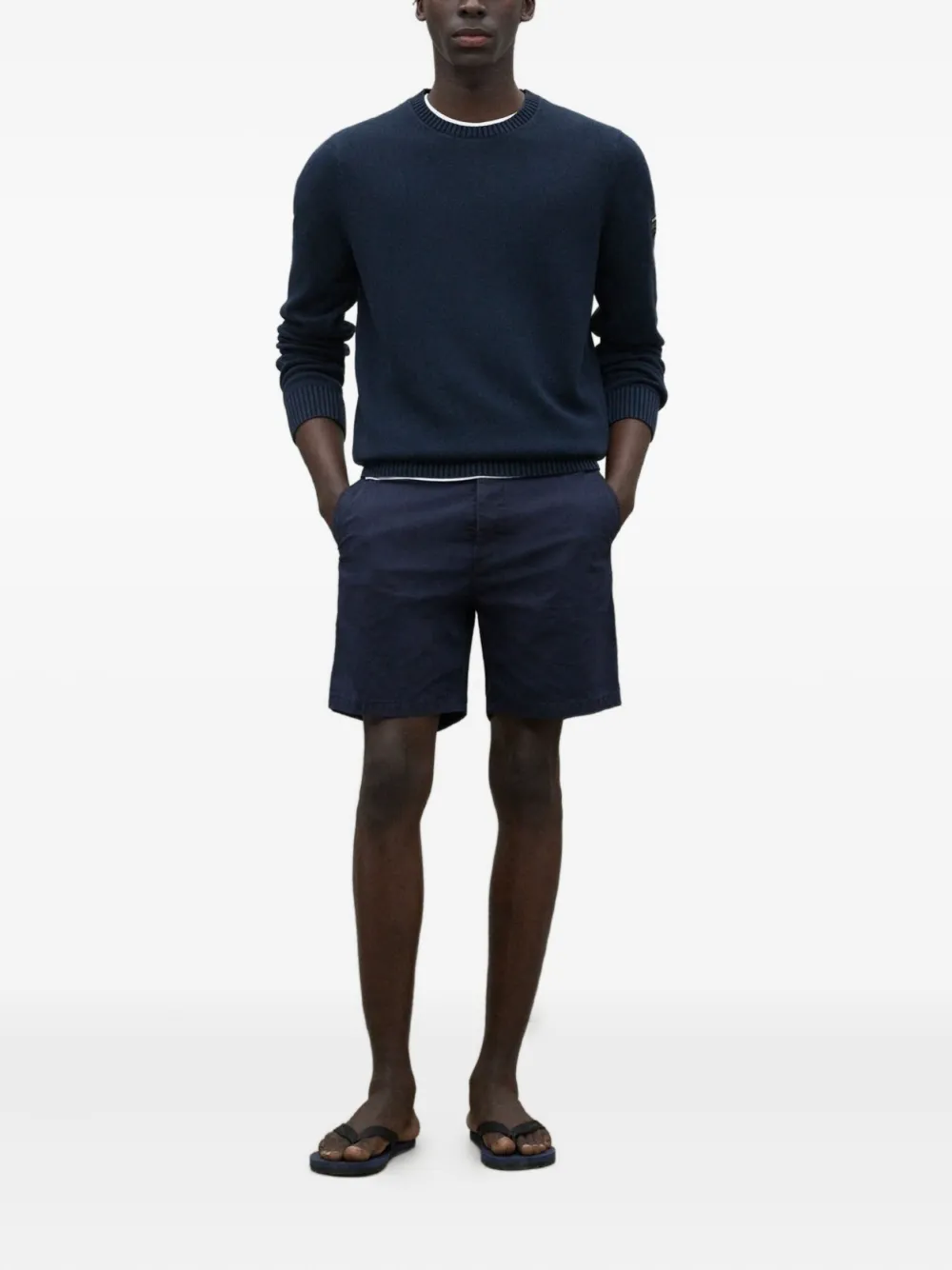 Ecoalf Sweater met logopatch - Blauw