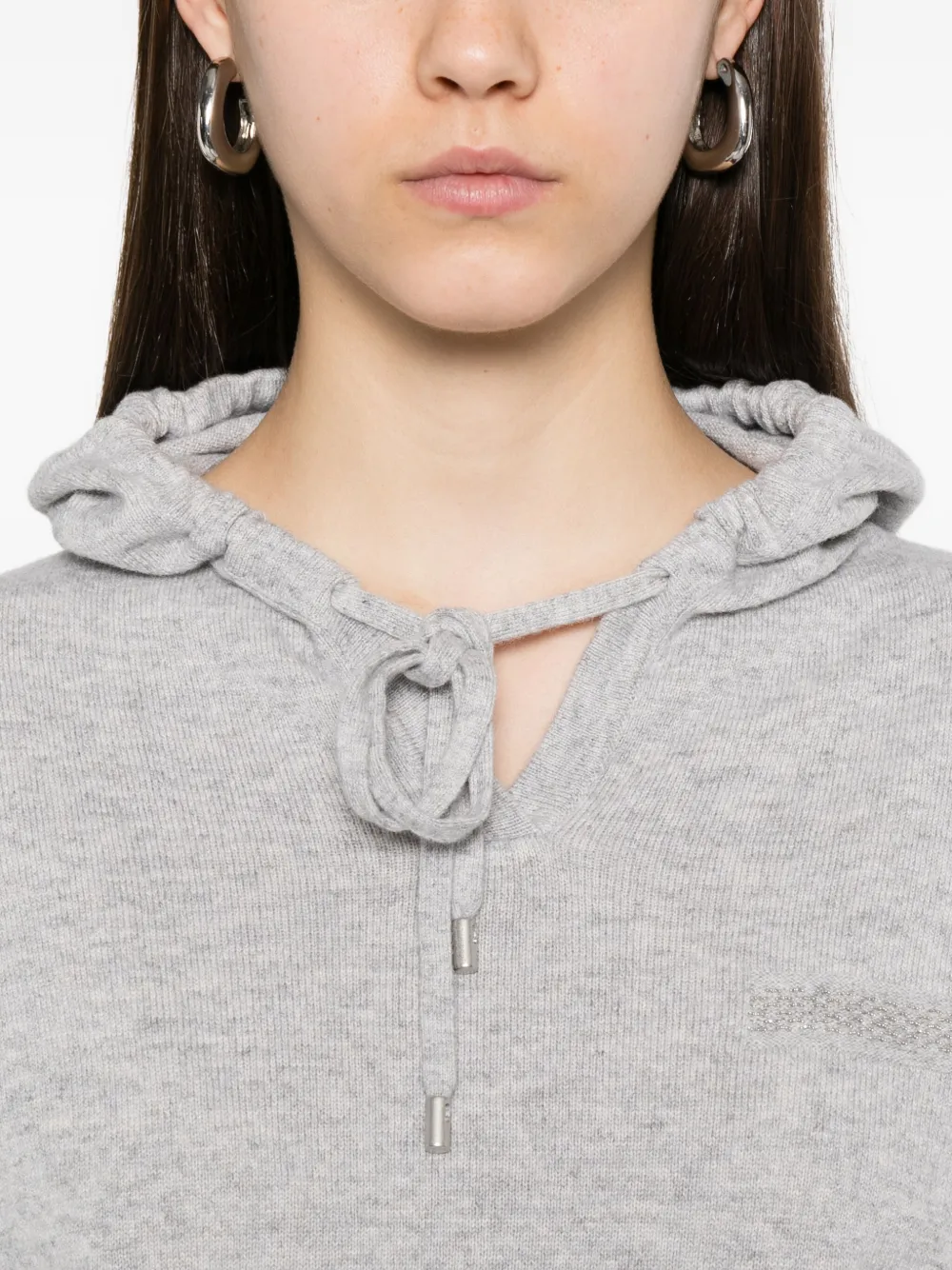 Peserico Hoodie met verfraaid detail Grijs