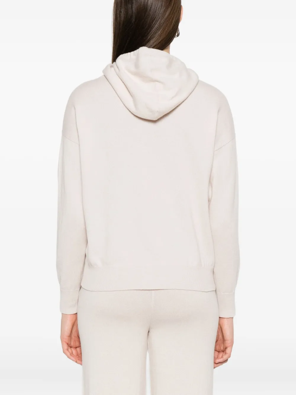 Peserico Hoodie met borduurwerk Beige