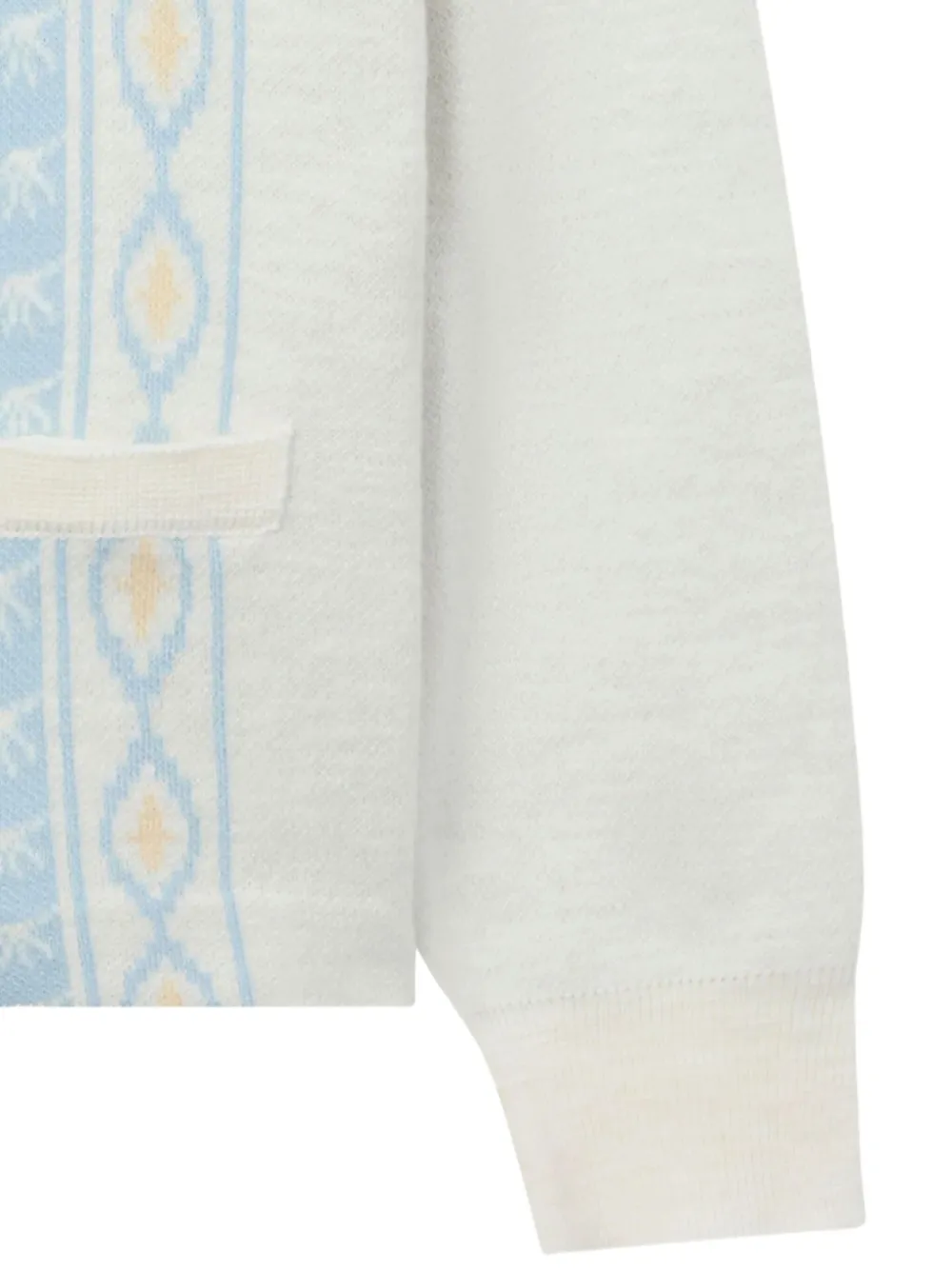 Champion polo-neck patterned cardigan Wit