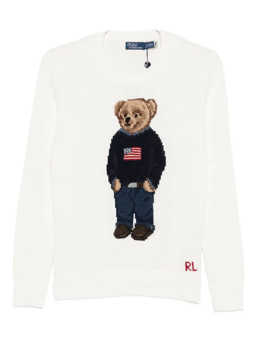 Polo Ralph Lauren bear-embroidered sweater - Bianco