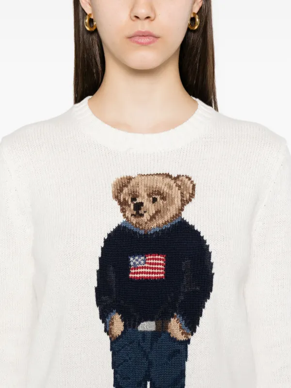 Polo Ralph Lauren bear-embroidered Sweater | White | FARFETCH