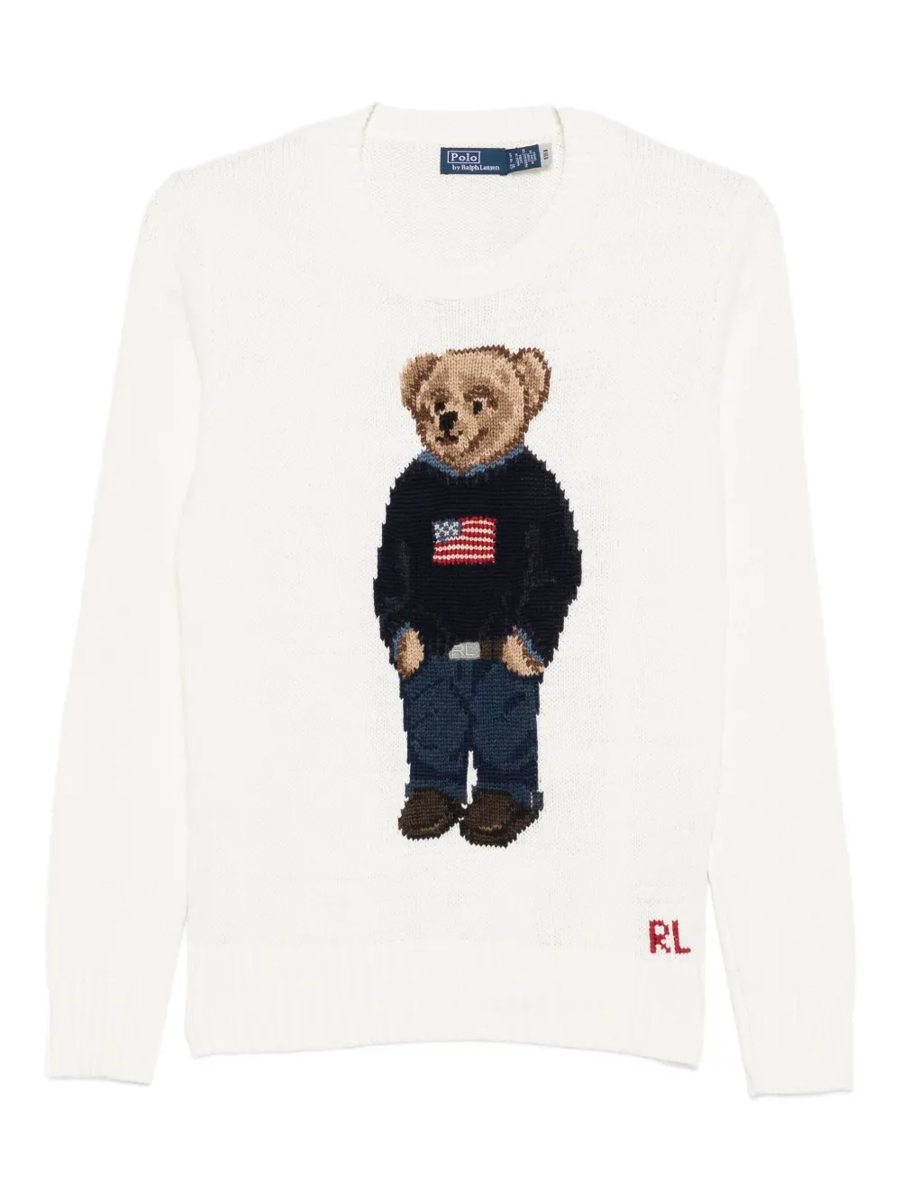Polo Ralph Lauren bear-embroidered sweater - ホワイト Polo Ralph Lauren bear-embroidered sweater - ホワイト