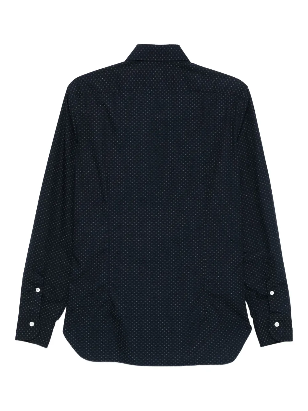 Barba Overhemd met micro patroon Blauw