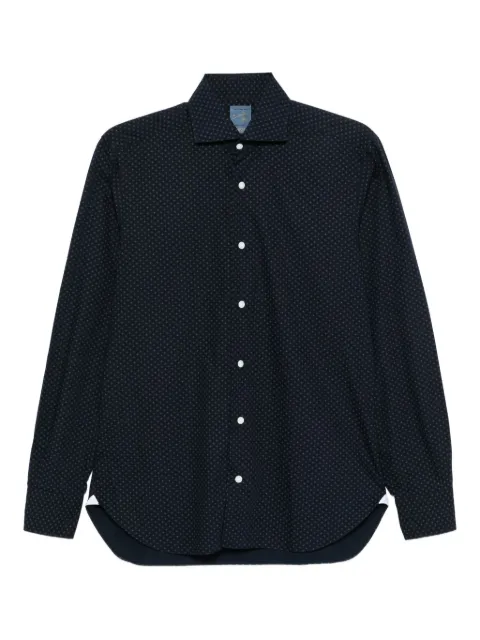 Barba micro-pattern cotton shirt