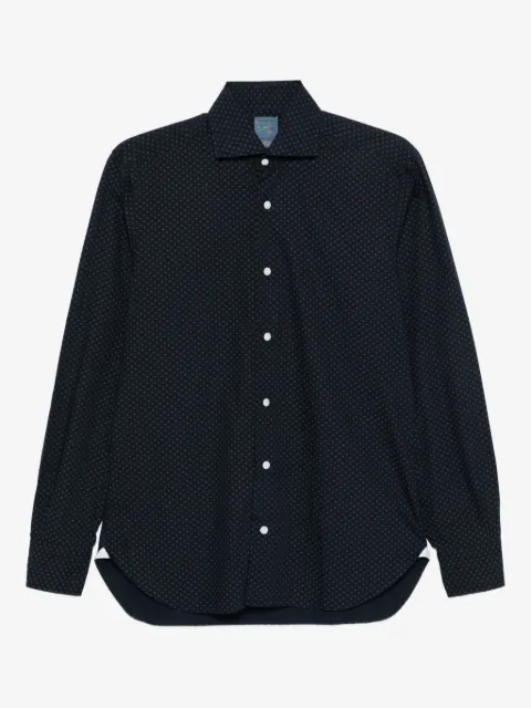 Barba micro-pattern cotton shirt