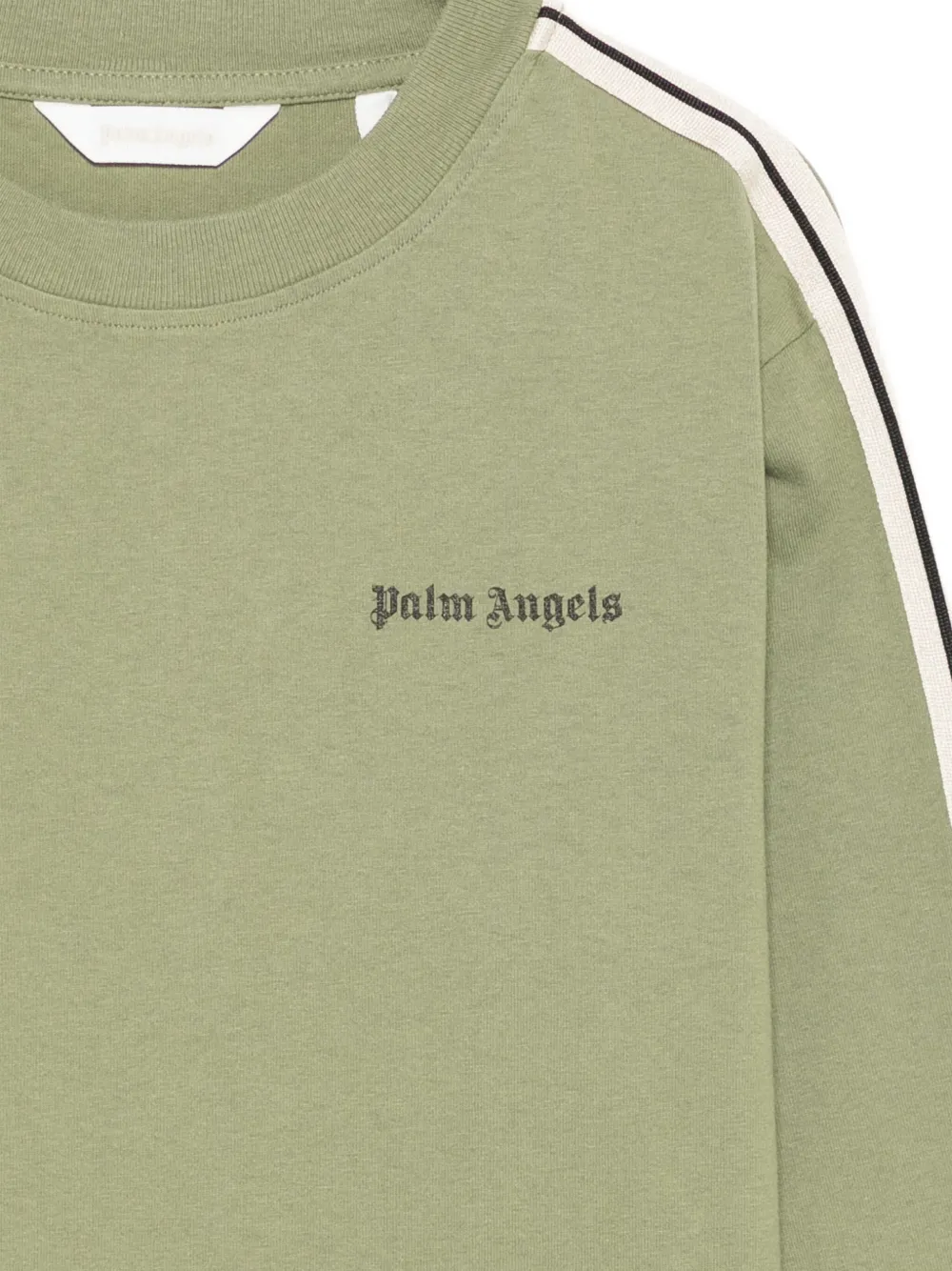 Palm Angels Kids stripe-detail long-sleeve t-shirt Groen