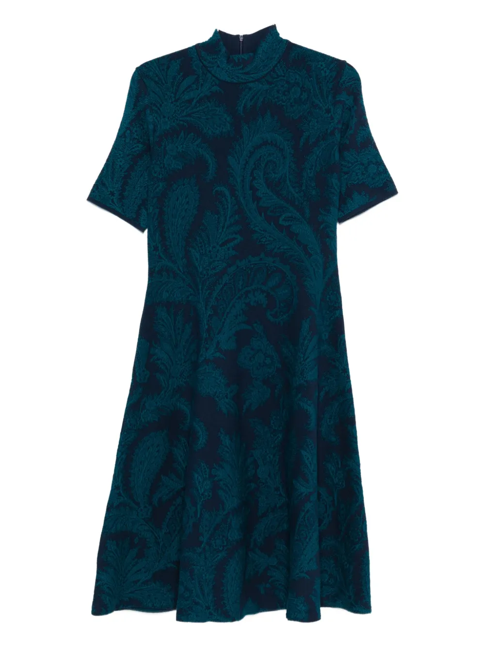 ETRO paisley-print high-neck dress Blauw