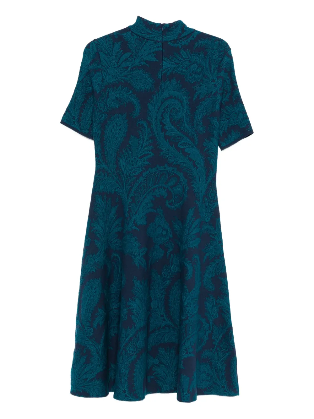 ETRO paisley-print high-neck dress Blauw