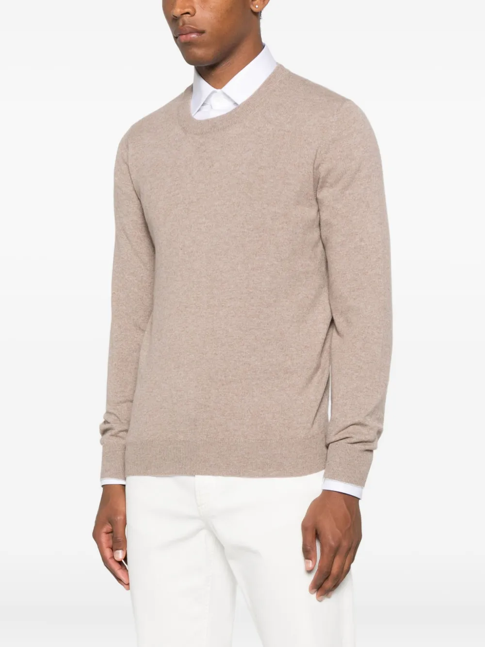 Brunello Cucinelli Kasjmier trui met ronde hals Bruin