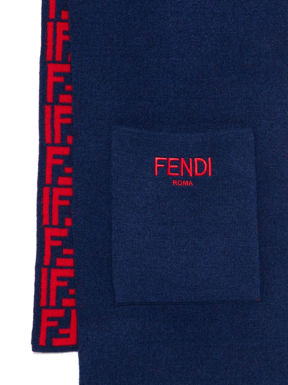 Fendi Kids FF logo scarf Blauw