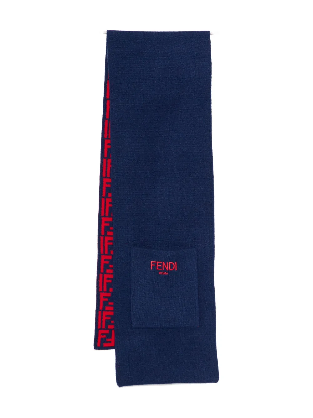 Fendi Kids FF logo scarf Blauw