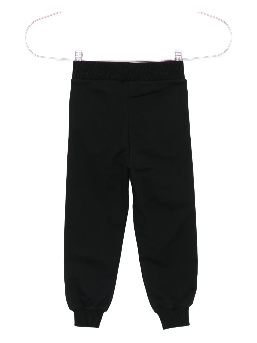 Moschino Kids teddy-logo cotton trousers Zwart