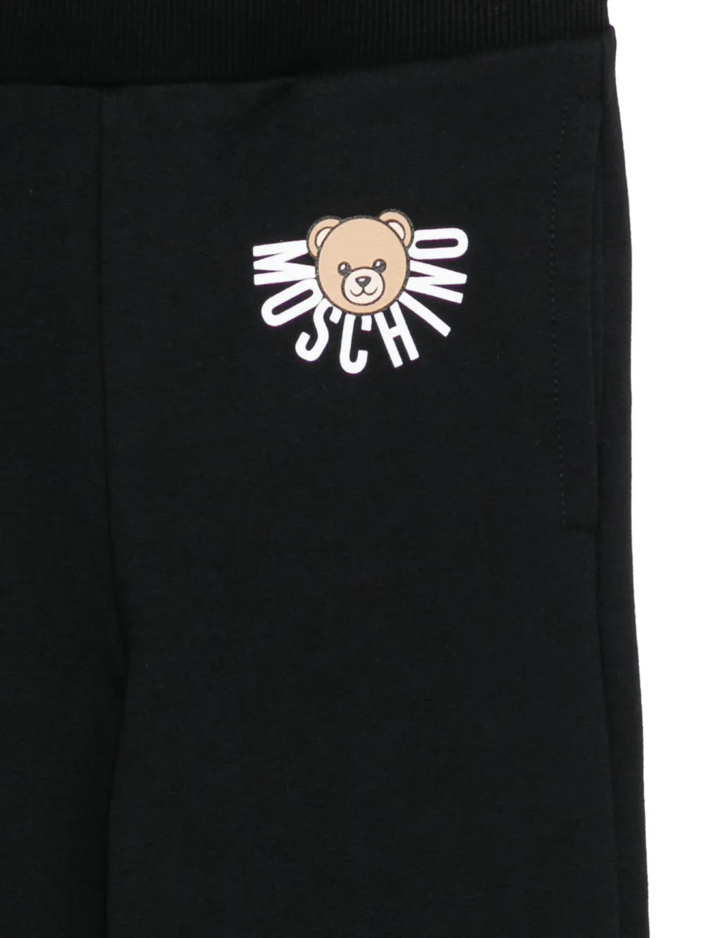 Moschino Kids teddy-logo cotton trousers Zwart