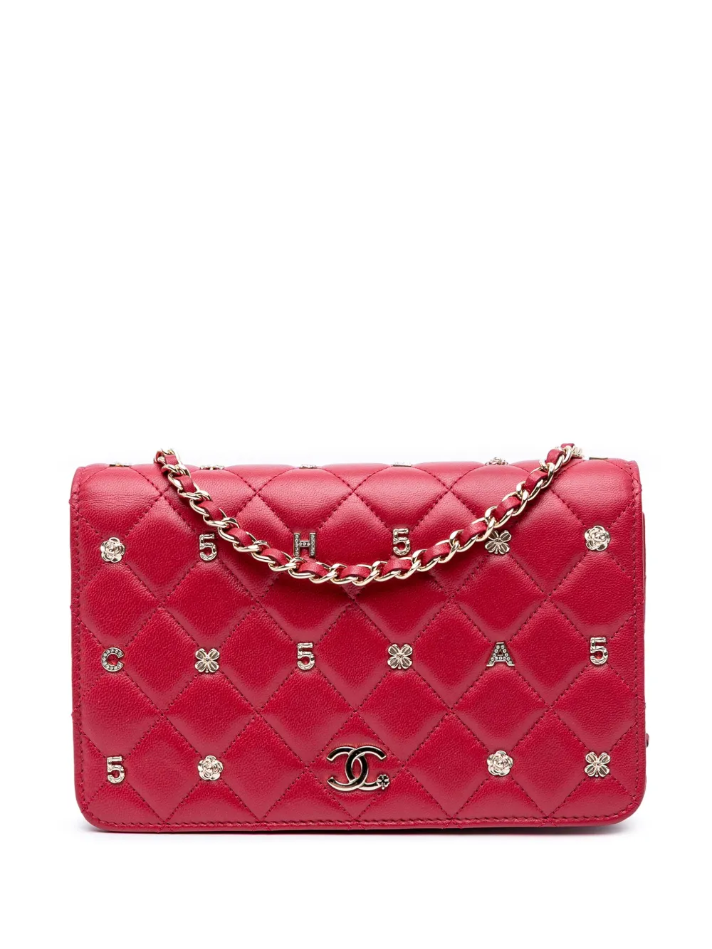 Pre-owned Chanel 2020 Quilted Lambskin All About  Wallet On Chain Crossbody Bag