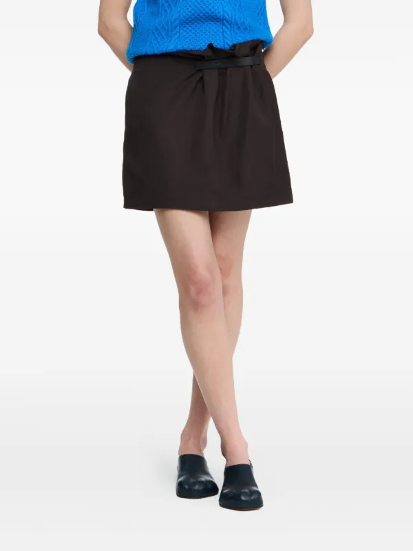 JW Anderson Gathered Mini Skirt in Brown