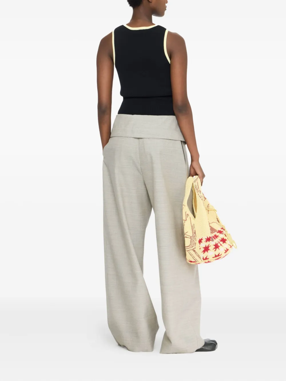 JW Anderson Geplooide broek met gewikkeld effect Grijs