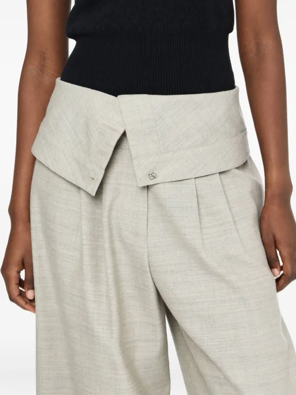 JW Anderson ラップフロント タックパンツ | グレー | FARFETCH JP