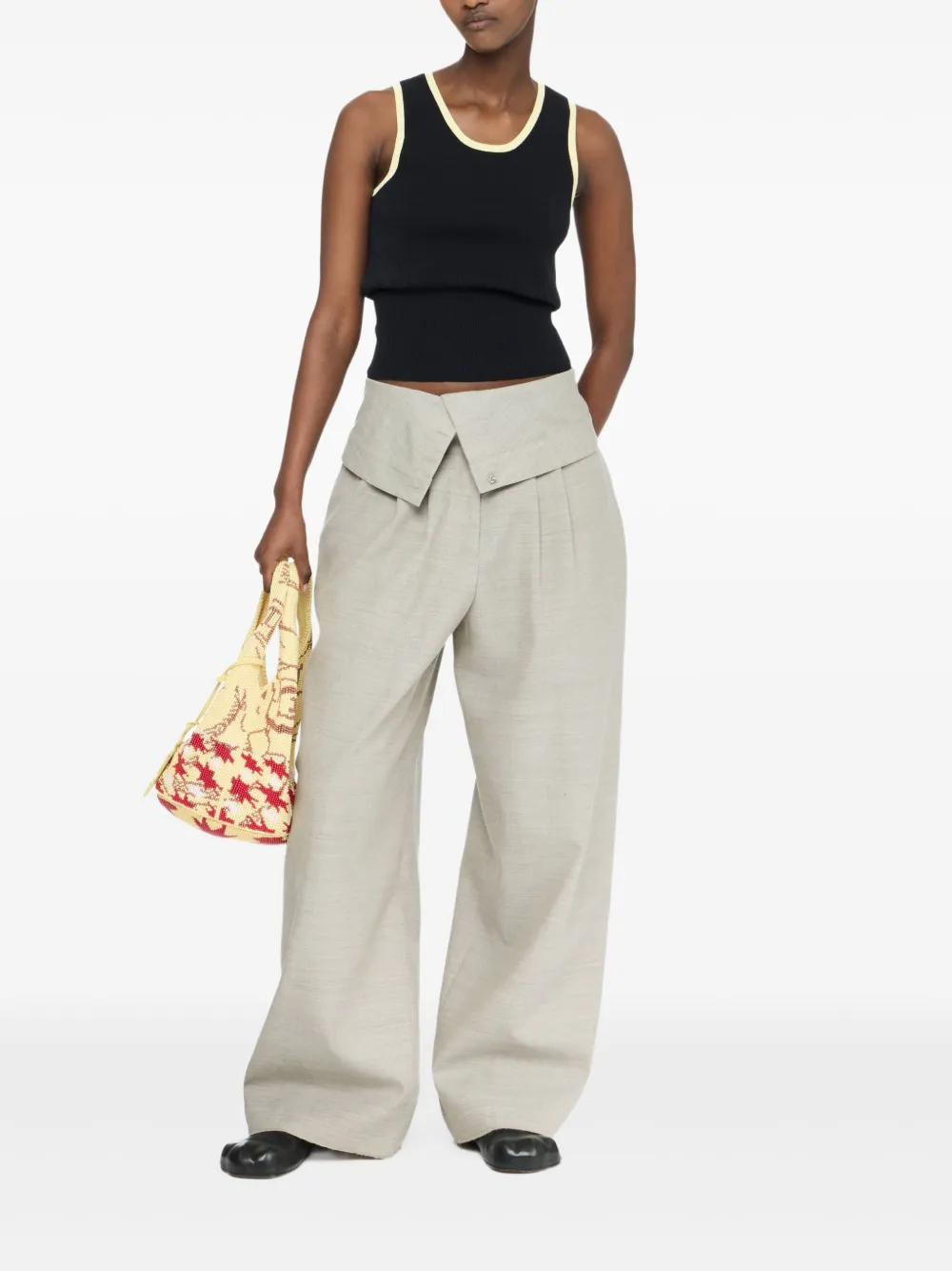 JW Anderson Geplooide broek met gewikkeld effect Grijs