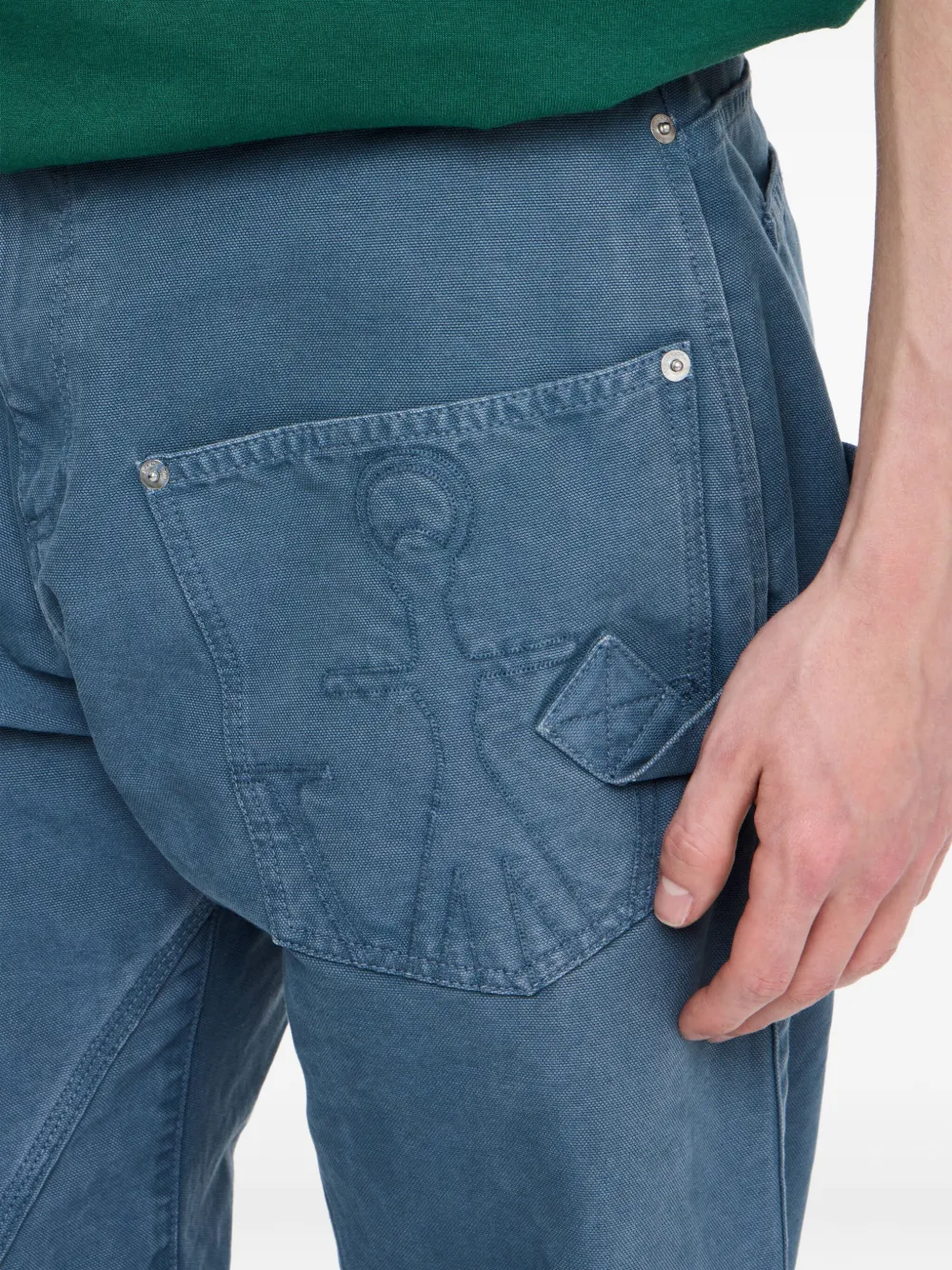 JW Anderson Twisted Workwear broek met ankerpatch Blauw
