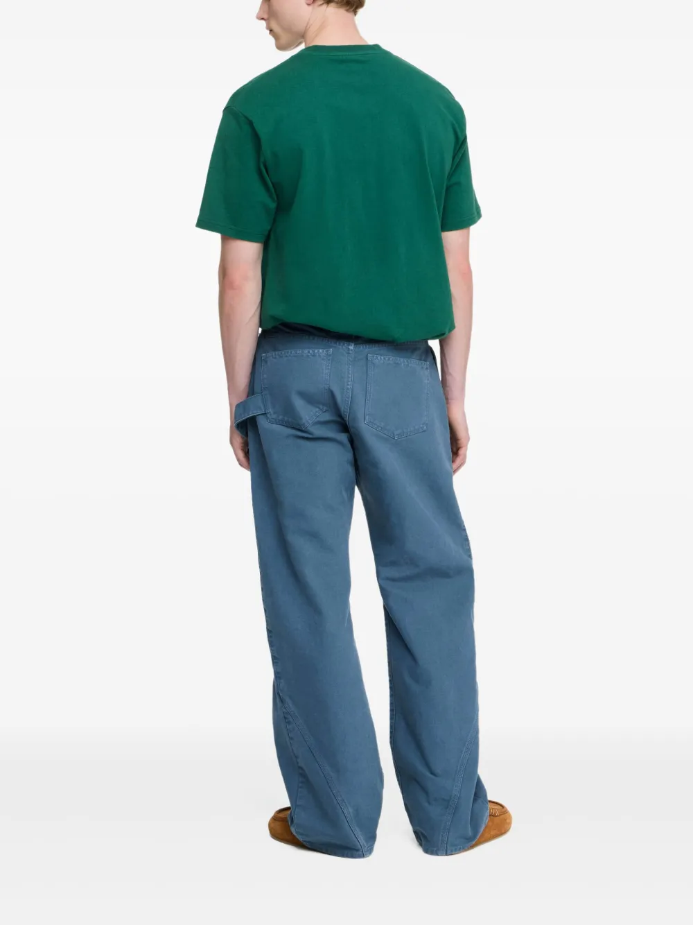 JW Anderson Twisted Workwear broek met ankerpatch Blauw