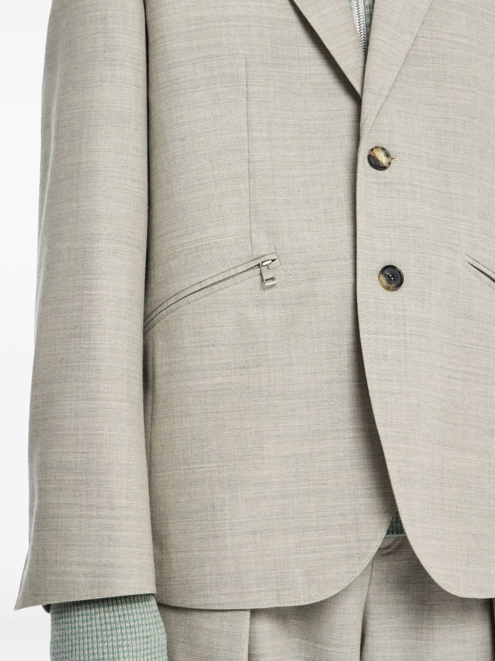 Jw Anderson Zip-pocket Two-button Blazer In Gray